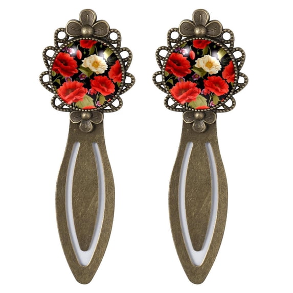 Minced flower Vintage Copper-Colored Lace Bookmarks Set of 2 - Stainless Steel Book Markers for Reading Accessories and Book Lovers