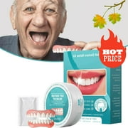 Minceetbien Dentures, Minceetbien Silicone Reline Denture Set, 100% Soft Silicone, Upper and Lower Denture Kit for Instant Smile Restoration, Comfortable and Secure for Any Mouth Shape (1 Set)