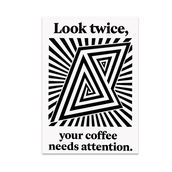 Mind-Bending Optical Illusion Wall Decor - Coffee Lovers - 13x19 Poster Print