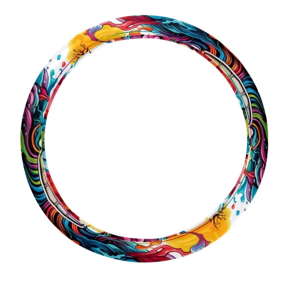 Mind Car 14.5 Inch Printing PVC Leather Auto Accessories Car Wheel Cover Steering Wheel Cover