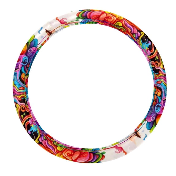 Mind Car 14.5 Inch Printing PVC Leather Auto Accessories Car Wheel Cover Steering Wheel Covers