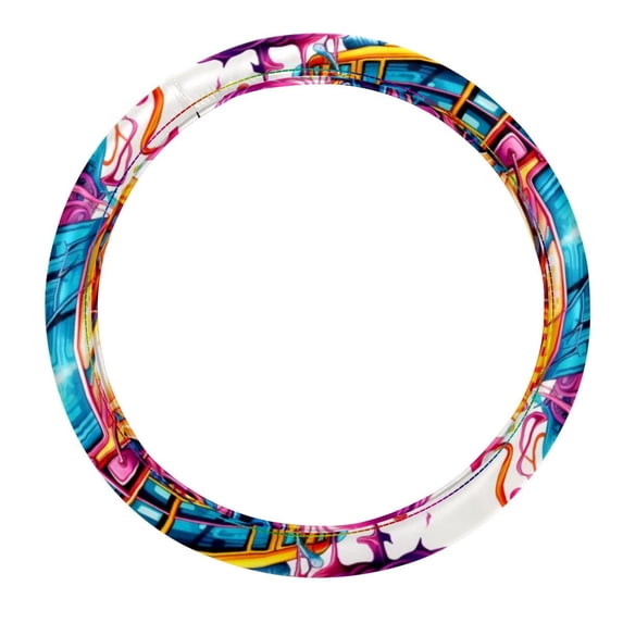 Mind Car 14.5 Inch Printing PVC Leather Auto Accessories Steering Wheel Cover Car Wheel Cover Steering Wheel Covers