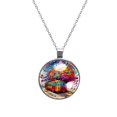 thumbnail image 1 of Mind Car Elegant Glass Circular Pendant Necklace - Stunning Jewelry Piece, 1 of 5