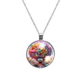 thumbnail image 1 of Mind Car Elegant Glass Circular Pendant Necklace - Women's Jewelry, 1 of 5