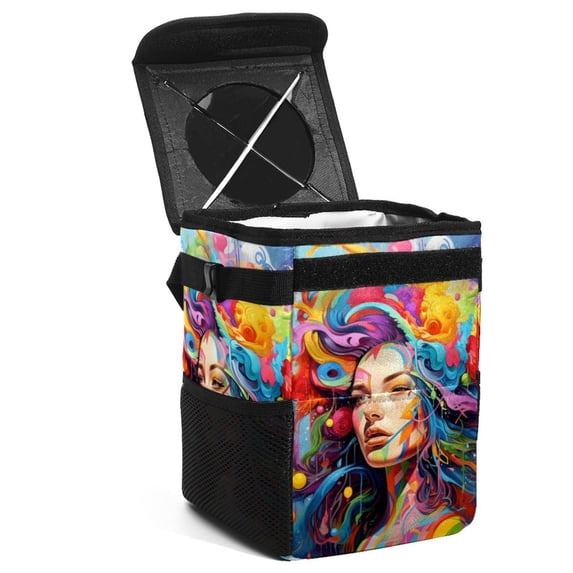 Mind Car Foldable Car Trash Can with Lid, Leak-Proof, Hanging Storage Bag - Car Trash Bin, Car Trash Can, Car Garbage Can