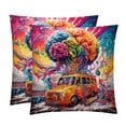 thumbnail image 1 of Mind Car Velvet Bed Pillow Throw Covers Pillow Inserts Throw Pillows with Unique Patterns - Set of 2, Sizes 16x16, 18x18, 20x20 Inches for Various Occasions, 1 of 6