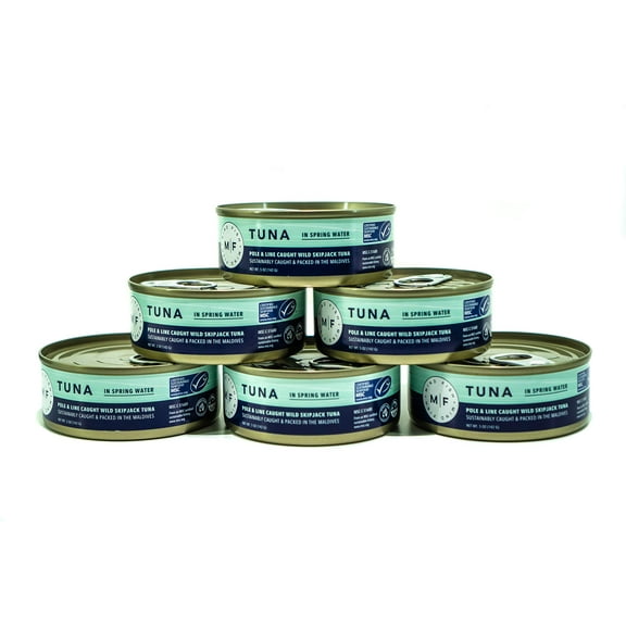 Mind Fish Pole & Line Skipjack KKS1Tuna in Spring Water (Pack of 6)