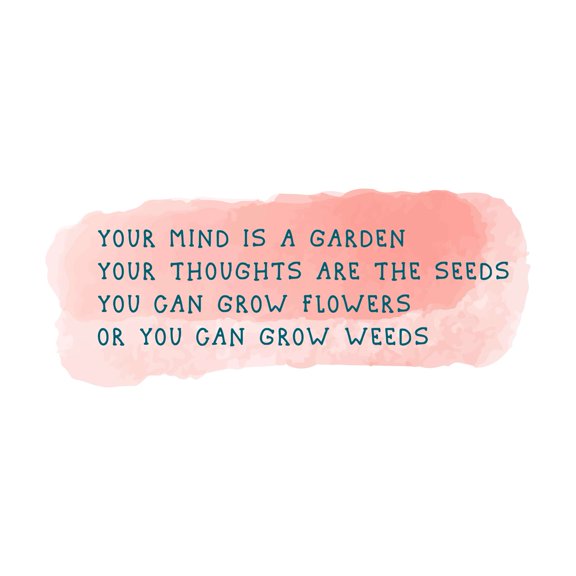 Your Mind is A Garden You Can Grow Flowers Motivating Quote Design Wall Art Sticker Designs Vinyl Stickers For Home House Walls Rooms Windows Bedroom Decoration Size (26x26 inch)