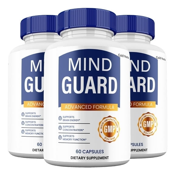 Mind Guard Capsules, Maximum Strength All Natural Focus and Clarity, MindGuard Supplement for Brain Health Cognitive Support (3 Pack)
