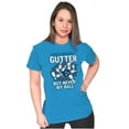 thumbnail image 1 of Mind In The Gutter Funny Bowler Pun Womens Fitted Plus Size Graphic Tee Brisco Brands 2X, 1 of 5