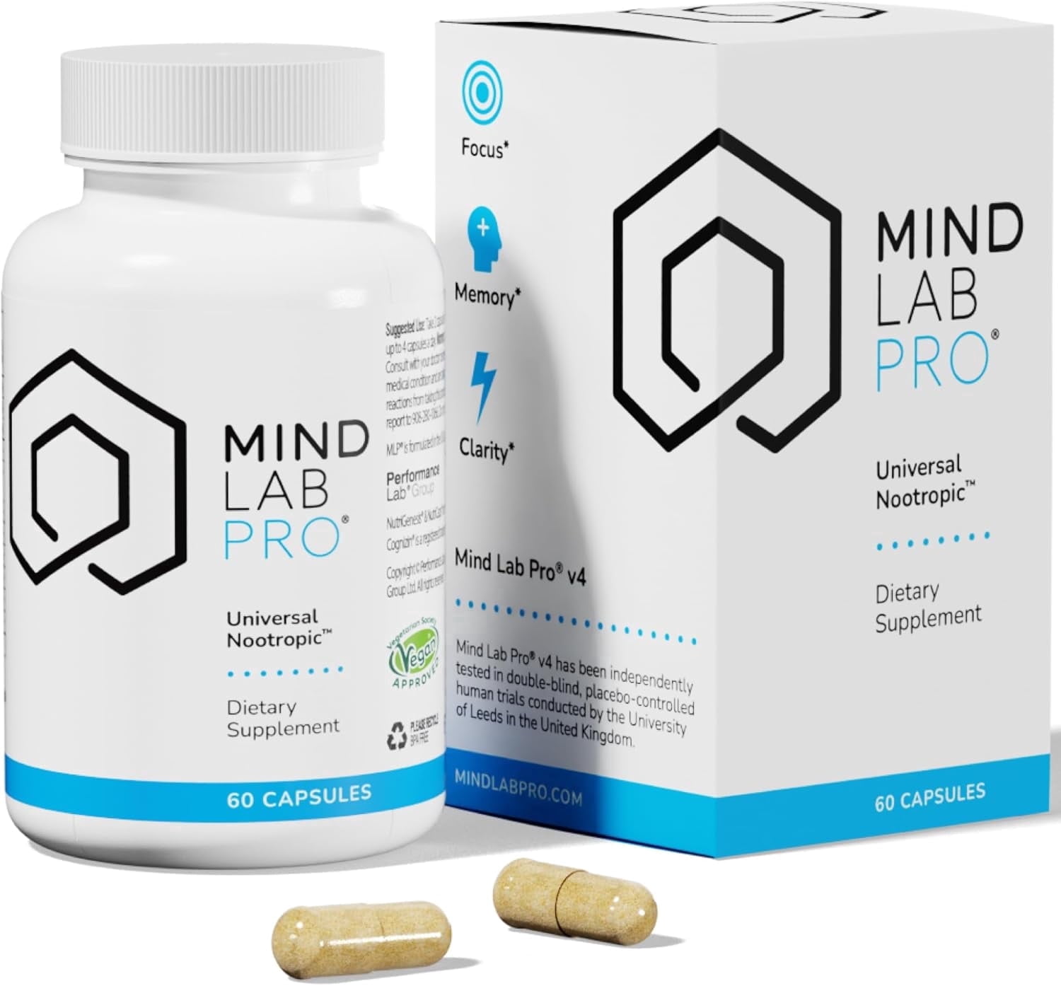 Mind Lab Pro, 60-Count Dietary Supplement, Plant-Based, Naturally ...