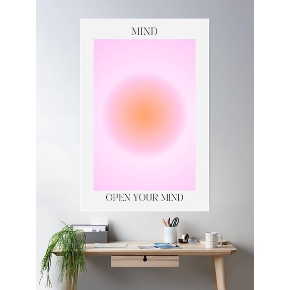 Mind - Mind Body Soul Pink Aura Poster Wall Art, Modern Wall Decor For Living Room Bedroom, 12x18 UNFRAMED
