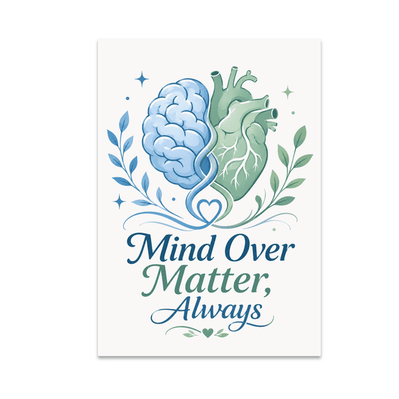 Mind Over Matter, Always - Recovery Support Enthusiast - 13x19 Poster Print