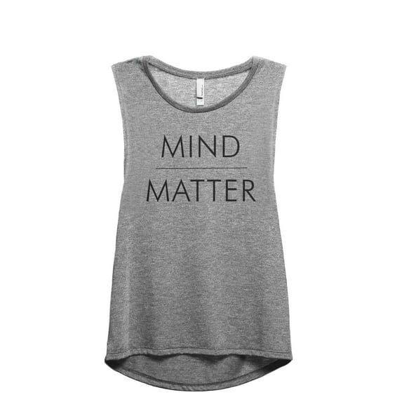 Mind Over Matter Women's Fashion Sleeveless Muscle Workout Yoga Tank Top Heather Grey Grey X-Large