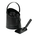 thumbnail image 1 of Mind Reader 2-Piece Metal Fireplace Bucket with Shovel Fireside Bucket with Ash Scoop and Handle, Black, 1 of 7