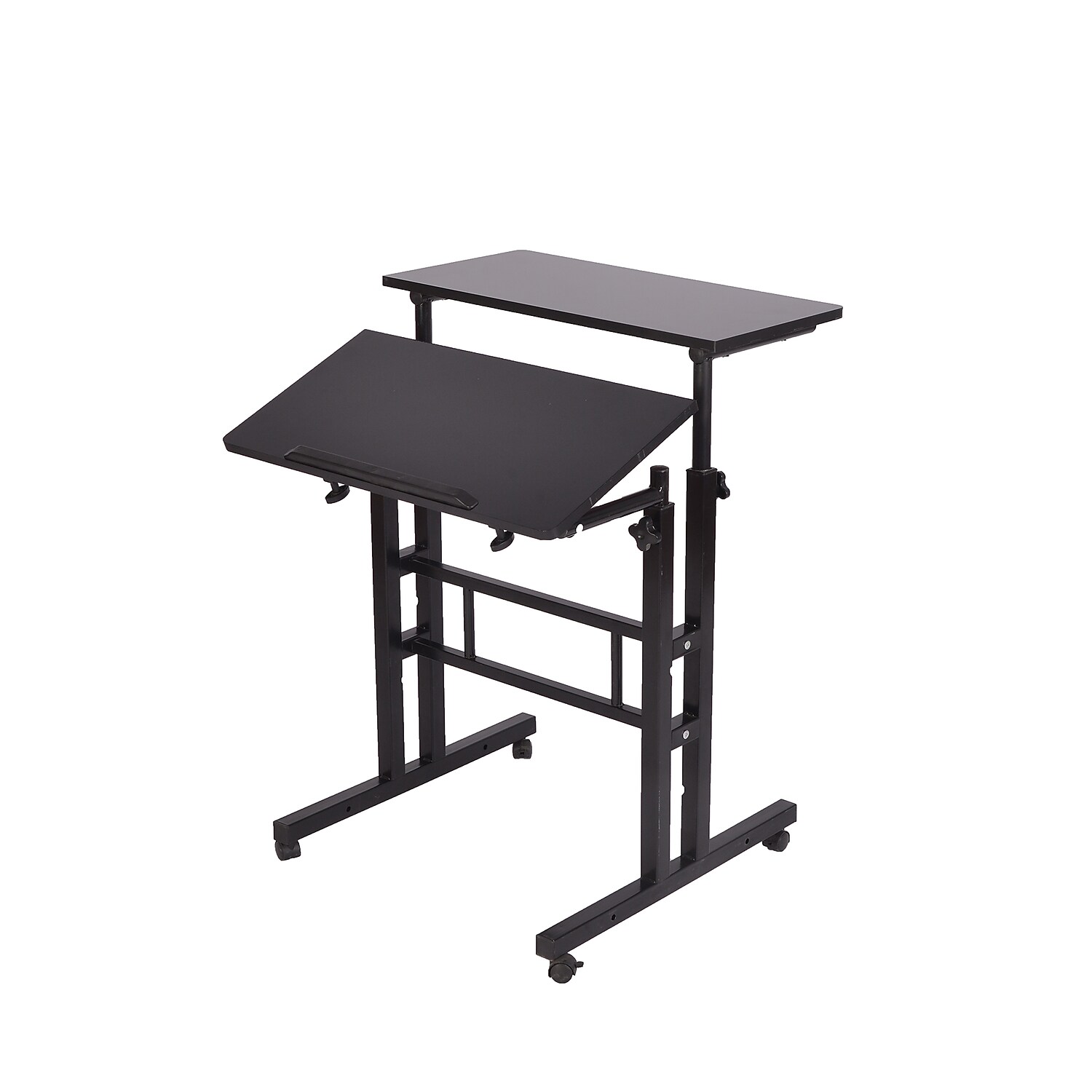 Mind Reader 2-Tier Sit and Stand Desk, Black (SDROLL-BLK) - image 1 of 8