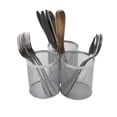 thumbnail image 1 of Mind Reader 3 Section Mesh Cutlery Caddy Silverware, Flatware Organizer, Forks, Spoons, Knives, Silver, 1 of 6