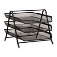 thumbnail image 1 of Mind Reader 3-Tier Paper Tray, Desktop Organizer, File Storage Metal, 11.5"L x 13.75"W x 10"H, Black, 1 of 8