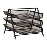 Mind Reader 3-Tier Paper Tray, Desktop Organizer, File Storage Metal, 11.5"L x 13.75"W x 10"H, Black