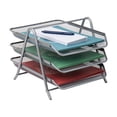 thumbnail image 1 of Mind Reader 3-Tier Paper Tray, Desktop Organizer File Storage Metal, 11.5"L x 13.75"W x 10"H, Silver, 1 of 8
