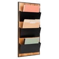 thumbnail image 1 of Mind Reader 3-Tier Wall-Mounted File Organizer, Wood and Metal Vertical Rack for Mail, Magazines, and Documents, Black, 1 of 8