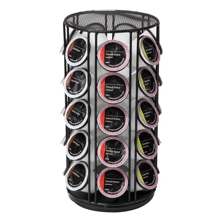 Mind Reader 35 Capacity Rotating Metal Carousel Coffee Pod Holder, Black