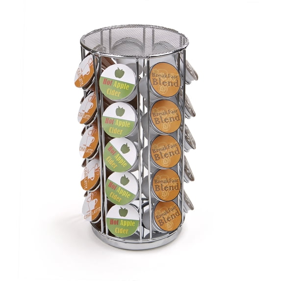 Mind Reader 35 Capacity Rotating Metal Carousel Coffee Pod Holder, Silver