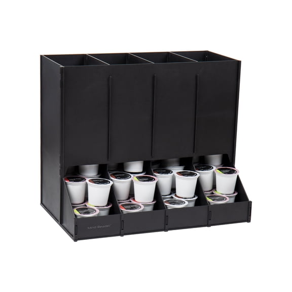Mind Reader 4-Compartment Single Serve Coffee Pod Dispenser, 120 Pod Capacity, Breakroom, Black