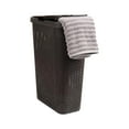 thumbnail image 1 of Mind Reader 40L Slim Laundry Hamper, Clothes Basket, Lid, Plastic, 18"L x 10.4"W x 23.5"H, Brown, 1 of 9