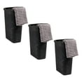 thumbnail image 1 of Mind Reader 40L Slim Laundry Hamper, Clothes Basket, Lid, Wicker Design, Plastic, 18"L x 10.4"W x 23.5"H, Set of 3, Black, 1 of 5