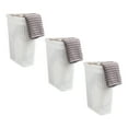 thumbnail image 1 of Mind Reader 40L Slim Laundry Hamper, Clothes Basket, Lid, Wicker Design, Plastic, 18"L x 10.4"W x 23.5"H, Set of 3, White, 1 of 5