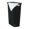 thumbnail image 1 of Mind Reader 40L Slim Laundry Hamper, Clothes Basket, Plastic, Adult 18.5”L x 10.75”W x 23.5”H, Black, 1 of 8