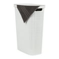 thumbnail image 1 of Mind Reader 40L Slim Laundry Hamper, Clothes Basket, Plastic, Adult 18.5”L x 10.75”W x 23.5”H, White, 1 of 8