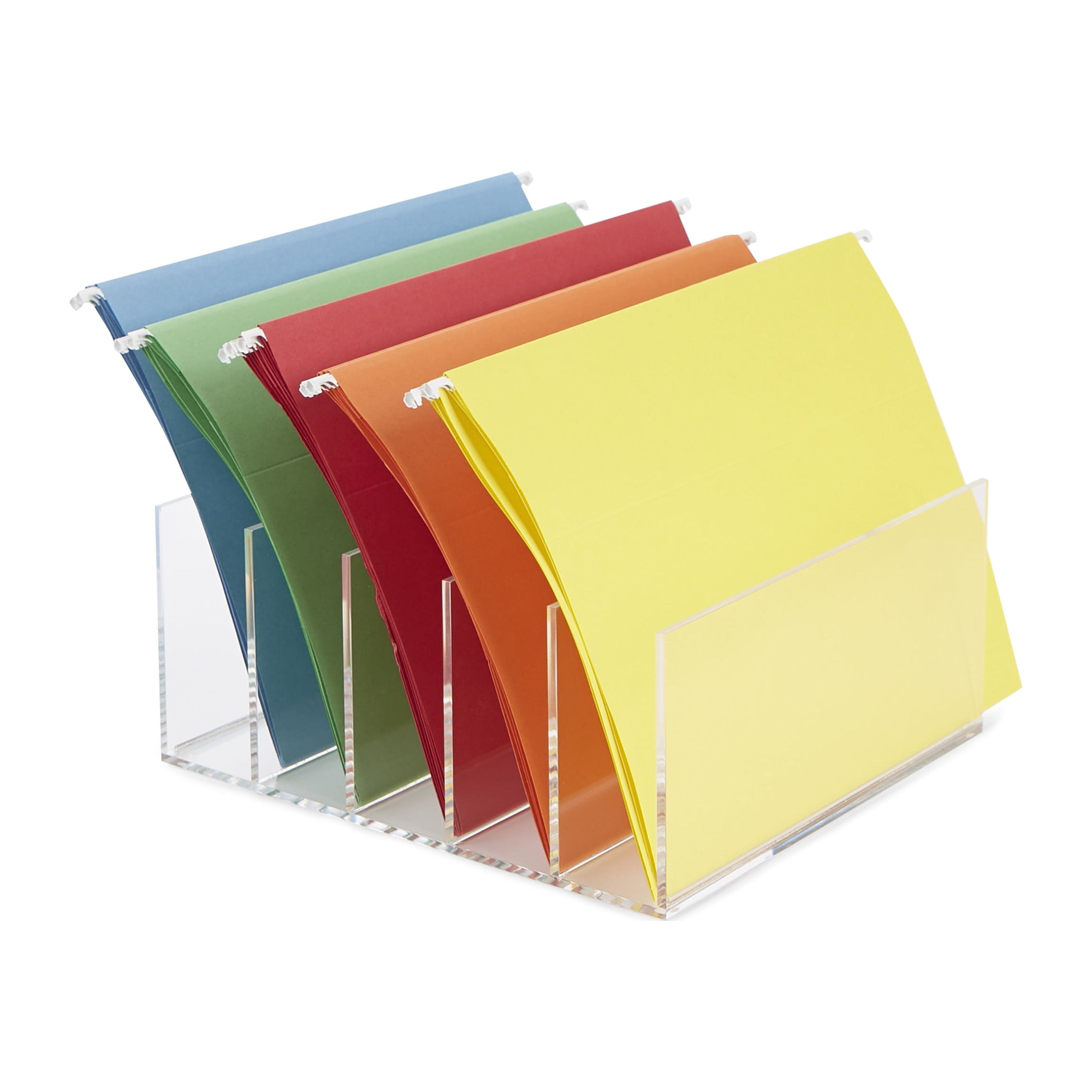 Mind Reader 5 Compartment Vertical Acrylic File Holder, High Quality
