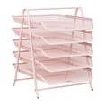 thumbnail image 1 of Mind Reader 5-Tier Paper Tray, Desktop Organizer, File Storage, Workspace, Office, Metal, Pink, 1 of 8