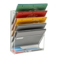 thumbnail image 1 of Mind Reader 5-Tier Vertical File Storage, Desktop Organizer, Wall Mount, 12.75"L x 4"W x 16"H, White, 1 of 9