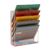 Mind Reader 5-Tier Vertical File Storage, Desktop Organizer, Wall Mount, Office, Metal, Black
