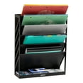 thumbnail image 1 of Mind Reader 5-Tier Vertical File Storage, Desktop Organizer, Wall Mount, Office, Plastic, 13"L x 4.25"W x 16"H, Black, 1 of 7