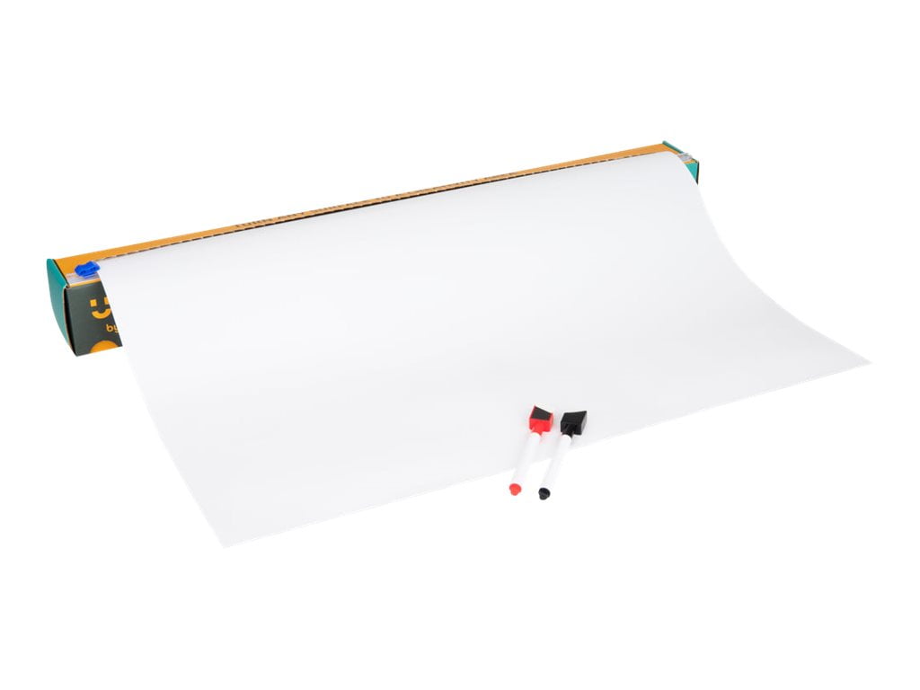 Mind Reader 9to5 Collection, Adhesive Dry Erase Whiteboard Roll with 2 Dry Erase Markers, 24