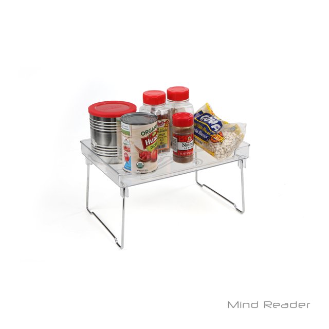 Mind Reader Acrylic 2 Tier Storage Shelf, Clear