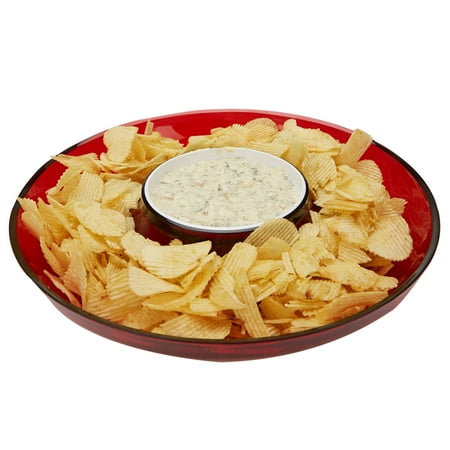 Mind Reader - Chip and Dip Bowl - Red