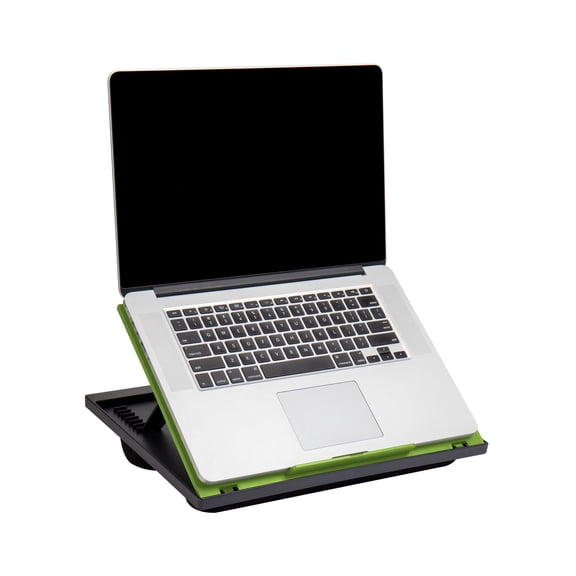 Mind Reader Adjustable 8 Position Lap Top Desk with Cushions, Green