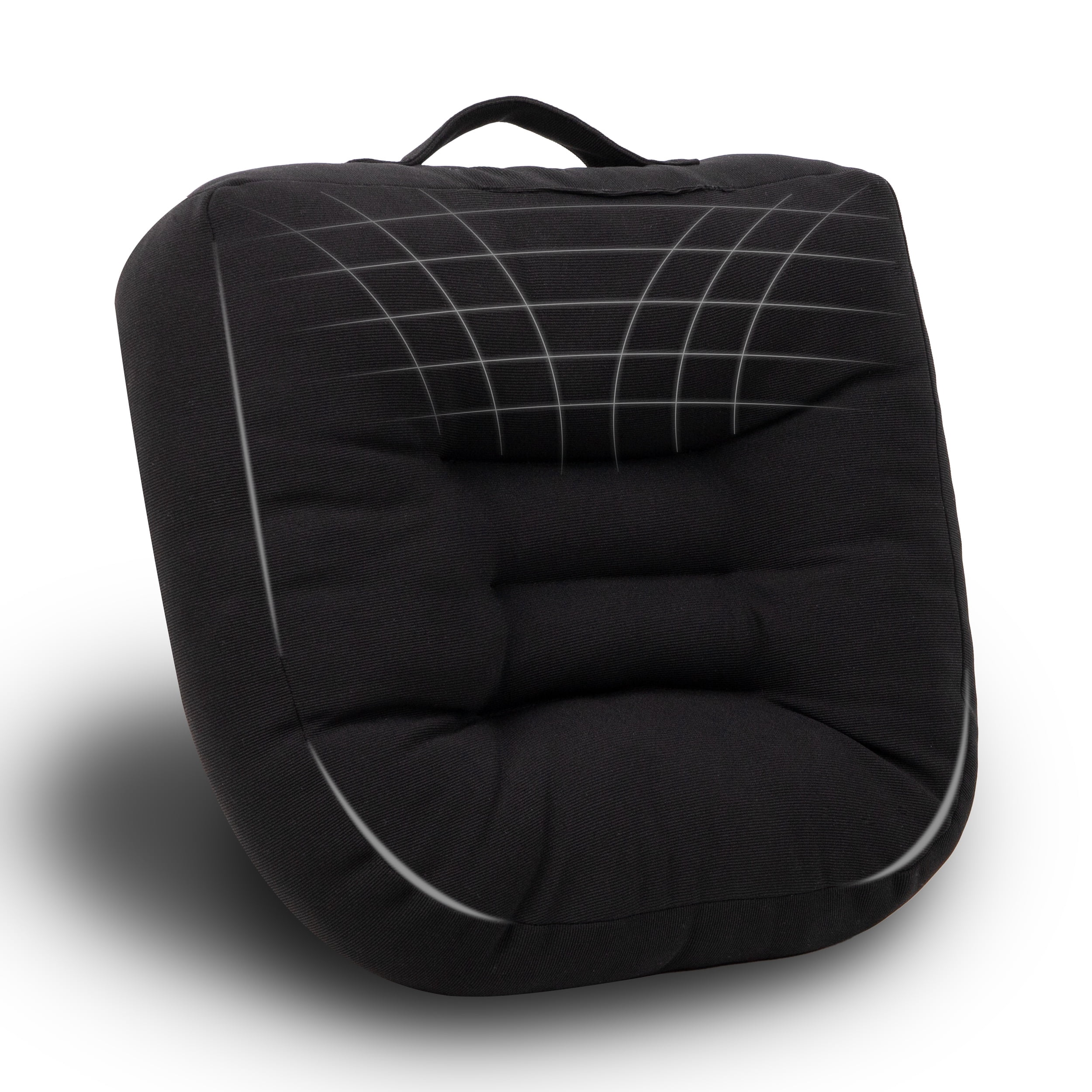 Mind Reader Air-Cloud Booster Seat Cushion for Office, Car, Wheelchair, Support Pillow with Carry Handle, Black