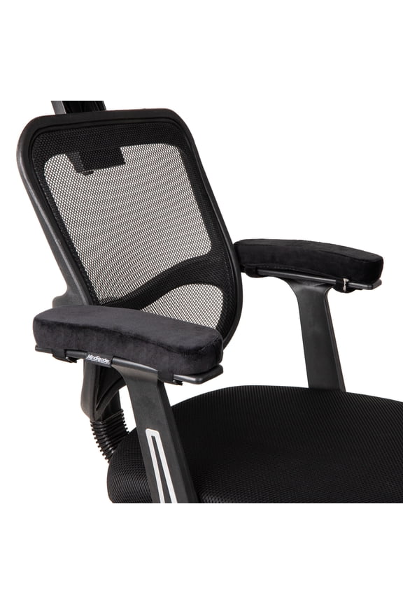 Air-Cloud Memory Foam Armrest Pads, Office & Gaming Chair Arm Rests, Elbow Support with Washable Cover, Black