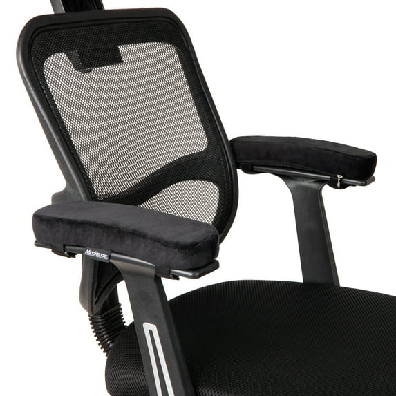 Mind Reader Air-Cloud Memory Foam Armrest Pads, Office & Gaming Chair Arm Rests, Elbow Support with Washable Cover, Black