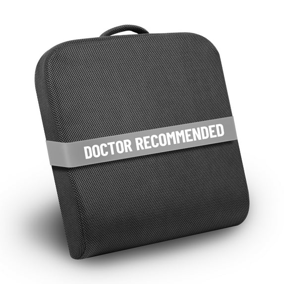 Mind Reader Memory Foam Seat Cushion, Ergonomic Pressure Relief for Office, Car, and More, Gray