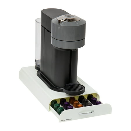 Mind Reader - Nespresso Compatible Capsule Drawer, Countertop Organizer, Coffee Pod Holder, Storage, 9.25"L x 15"W x 2"H - White