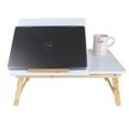 thumbnail image 1 of Mind Reader Bali Collection, Bamboo Portable Laptop Desk/Breakfast Table, Storage Drawer, and Folding Legs, White, 1 of 8