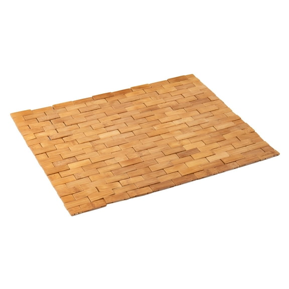 Mind Reader Bath Mat, Shower Mat, Bathtub Mat, Bathroom Accessory, Wood, Rayon from Bamboo, 23.5"L x 16.5"W x 0.4"H, Brown