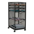 thumbnail image 1 of Mind Reader Vertical Office Storage Organizer with Mesh Drawers Label Holders and Optional Wheels, Metal Mesh, Black, 1 of 7